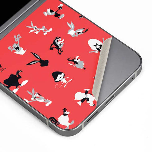 Looney Tunes Identity Red Pattern Galaxy Z Flip6 Skin